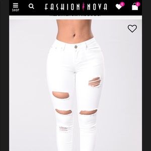 fashion nova white ripped jeans
